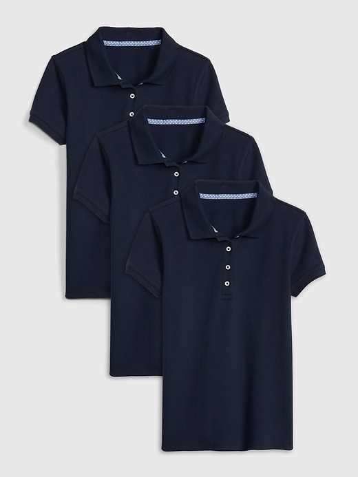L'image numéro 1 présente Polo d’uniforme à manches courtes pour enfant (paquet de 3)