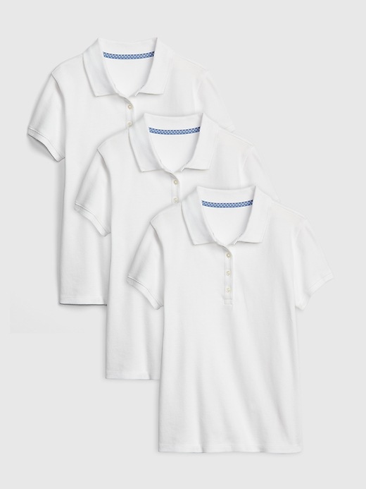 L'image numéro 4 présente Polo d’uniforme à manches courtes pour enfant (paquet de 3)