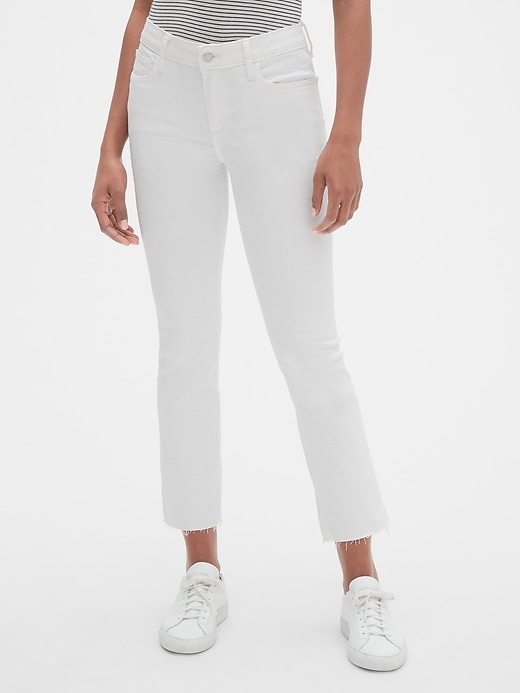 Image number 1 showing, Mid Rise Crop Kick Jeans