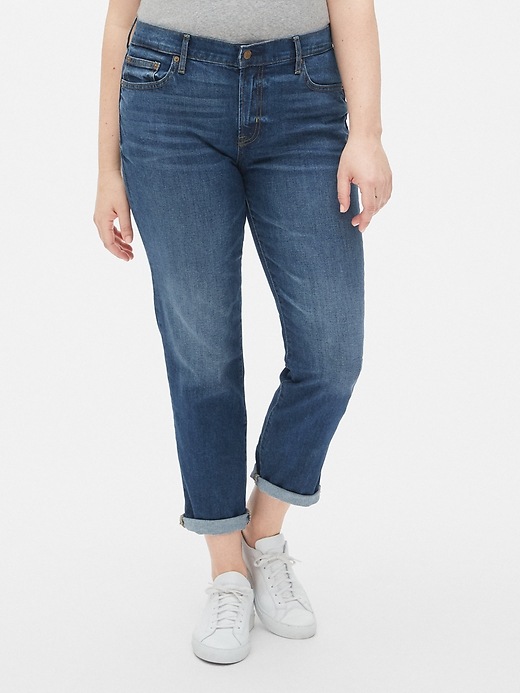 Image number 1 showing, Mid Rise Girlfriend Jeans