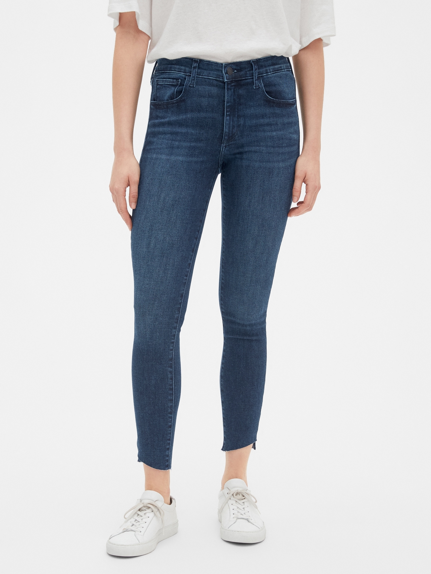 Mid Rise Favorite Jeggings with Raw Hem