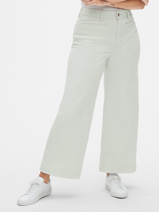 Image number 1 showing, High Rise Mariner Wide-Leg Jeans