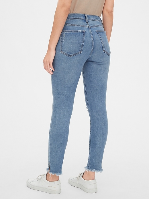 Image number 2 showing, Mid Rise Distressed True Skinny Ankle Jeans