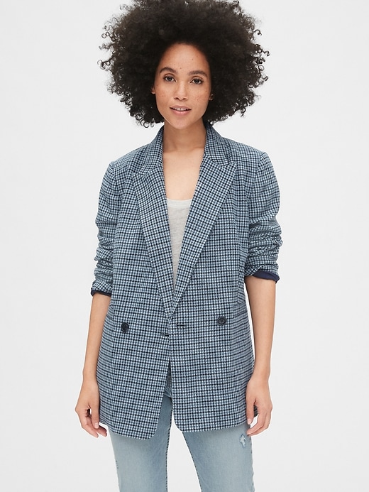 View large product image 1 of 1. Classic Houndstooth Girlfriend Blazer