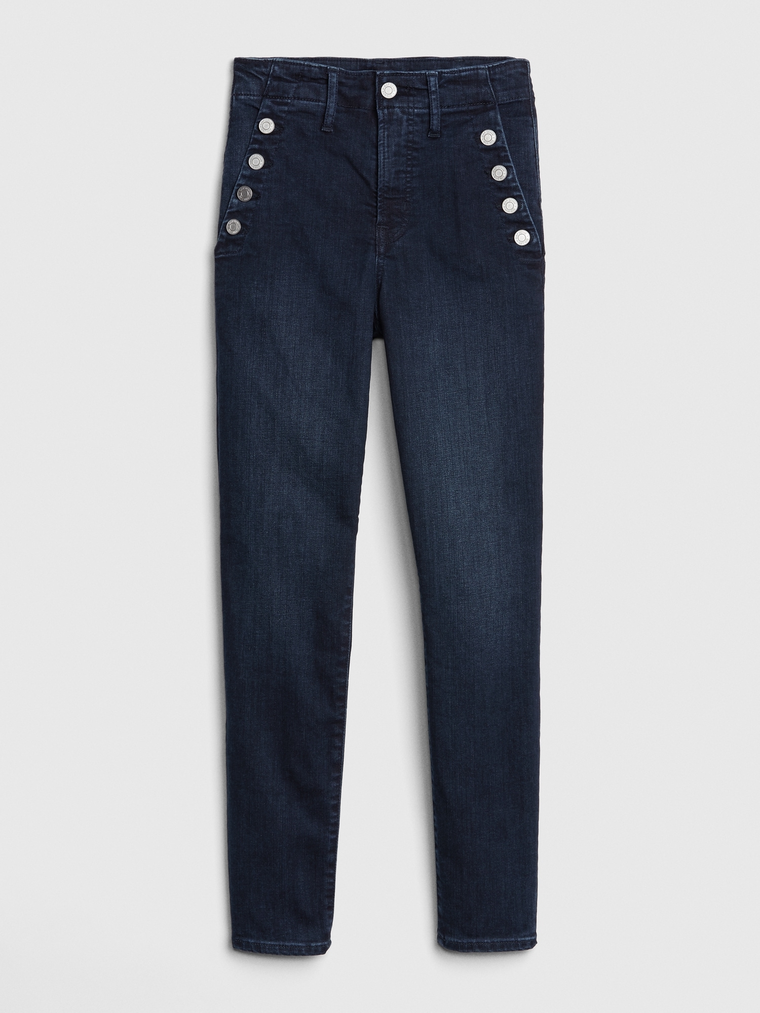 High Rise True Skinny Sailor Ankle Jeans with Secret Smoothing Pockets | Gap