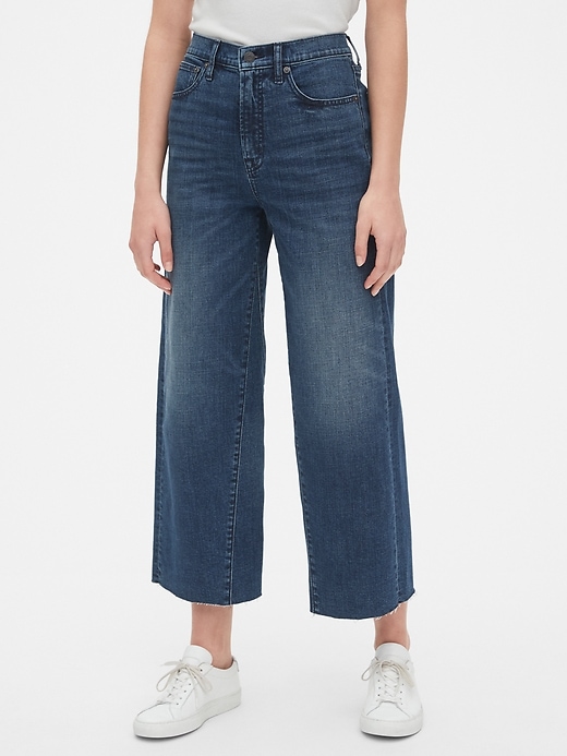 Image number 7 showing, High Rise Wide-Leg Crop Jeans with Secret Smoothing Pockets