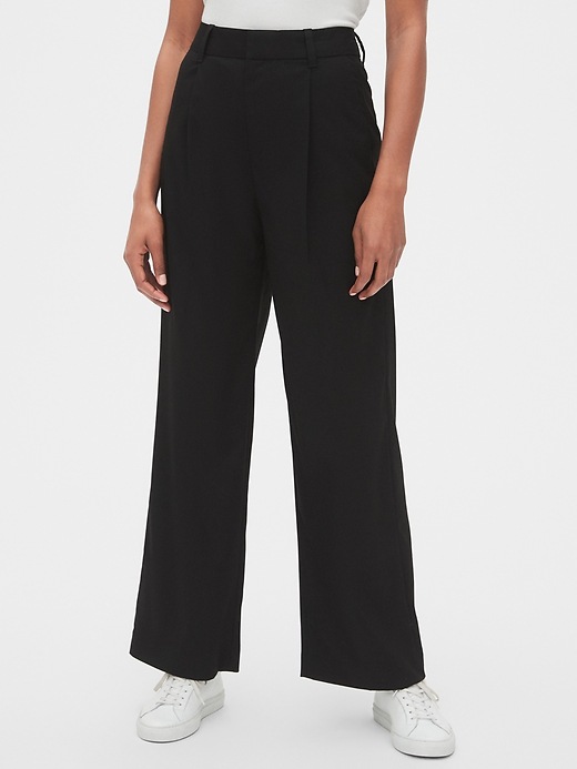 Image number 4 showing, High Rise Pleated Wide-Leg Pants