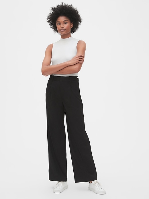 Image number 3 showing, High Rise Pleated Wide-Leg Pants