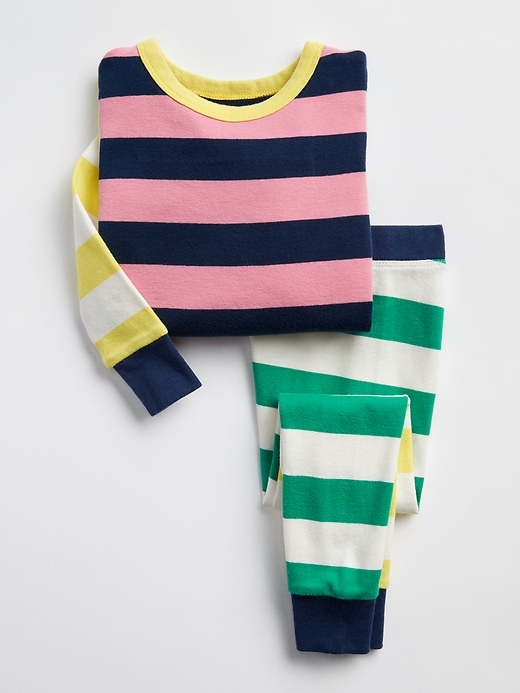 L'image numéro 1 présente Pyjama rayé à bloc de couleur babyGap