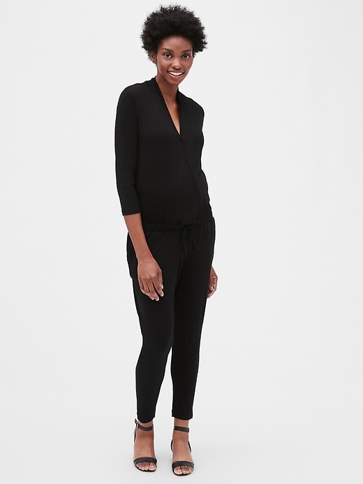 Image number 1 showing, Maternity Wrap Jumpsuit