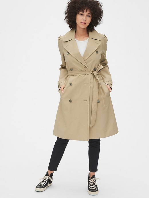 Image number 1 showing, Puff Sleeve Trench Coat