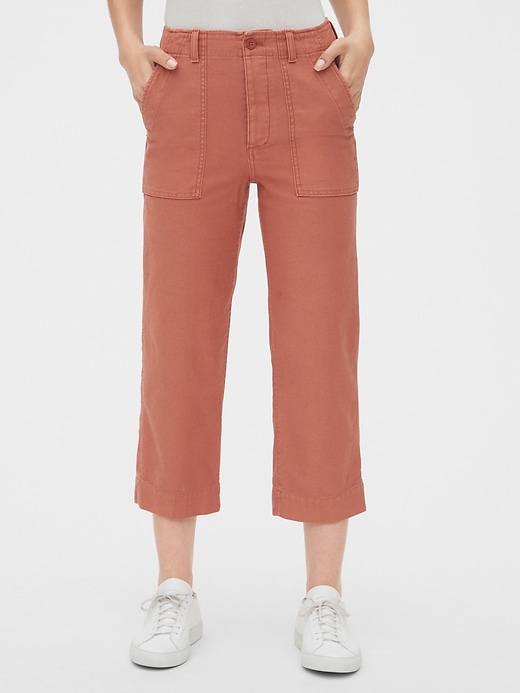 Image number 1 showing, High Rise Straight Crop Chinos