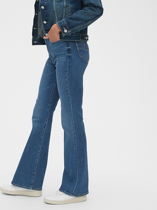 Image number 9 showing, '70s Pioneer High Rise Flare Jeans