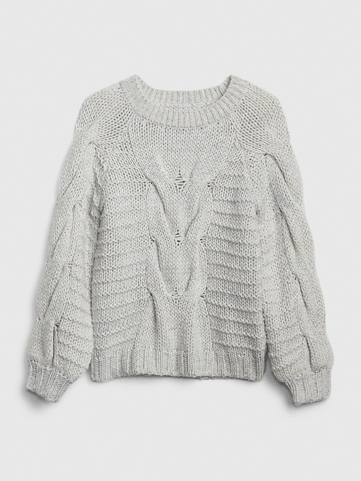Image number 6 showing, Chunky Cable-Knit Crewneck Sweater