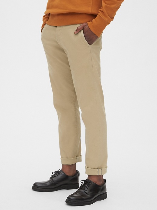 Image number 1 showing, Selvedge Khakis in Straight Fit with GapFlex