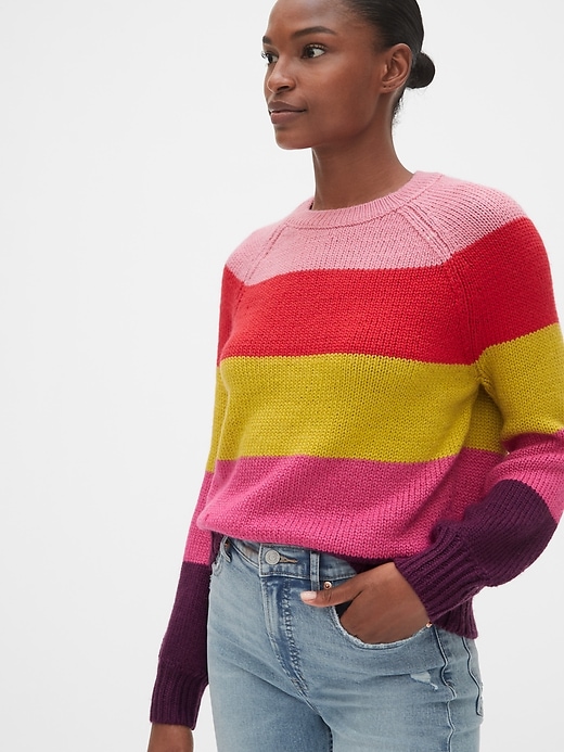 Image number 5 showing, Multicolor Stripe Crewneck Sweater
