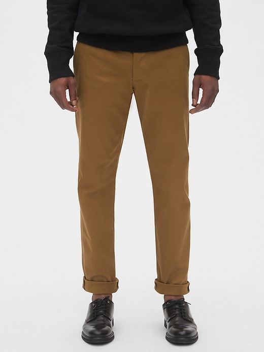 Image number 1 showing, Selvedge Khakis in Straight Fit with GapFlex
