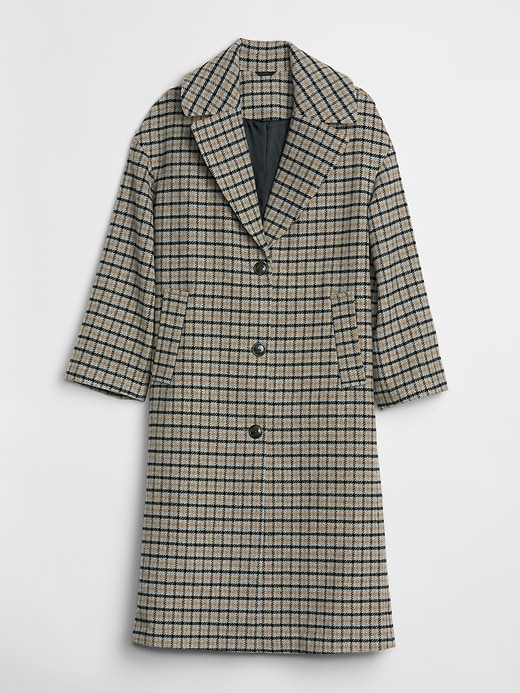 Image number 5 showing, Oversized Longline Plaid Wool-Blend Coat