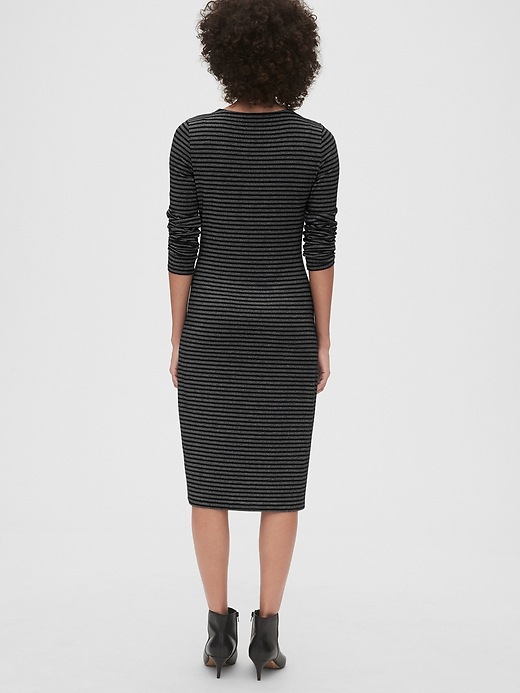 Image number 2 showing, Metallic Stripe Twist-Knot Midi Dress