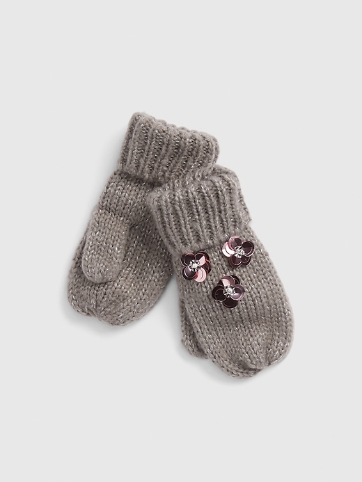 View large product image 1 of 1. Kids Floral Applique Mittens