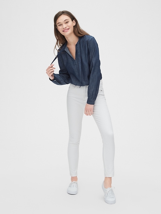 Image number 3 showing, Tie-Neck Blouse in TENCEL&#153