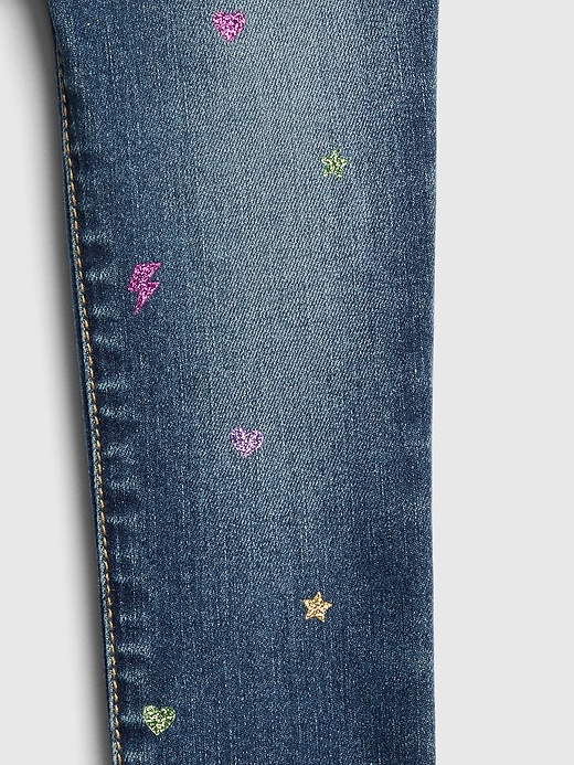 Image number 3 showing, Toddler Glitter Print Jeggings with Stretch