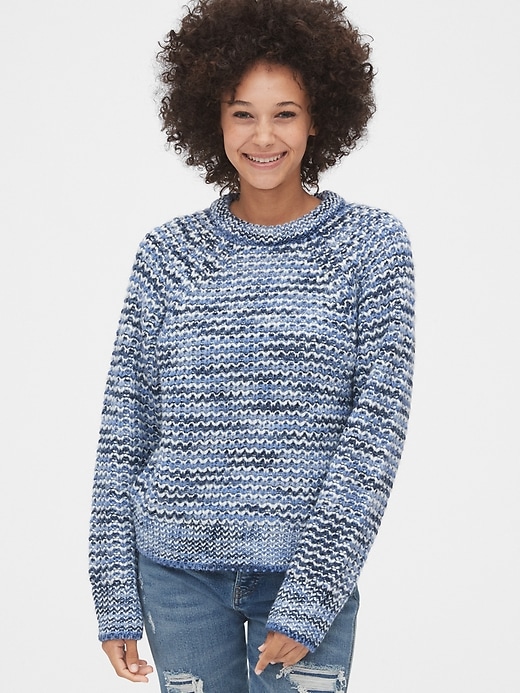 Image number 1 showing, Marled Textured Raglan Sweater