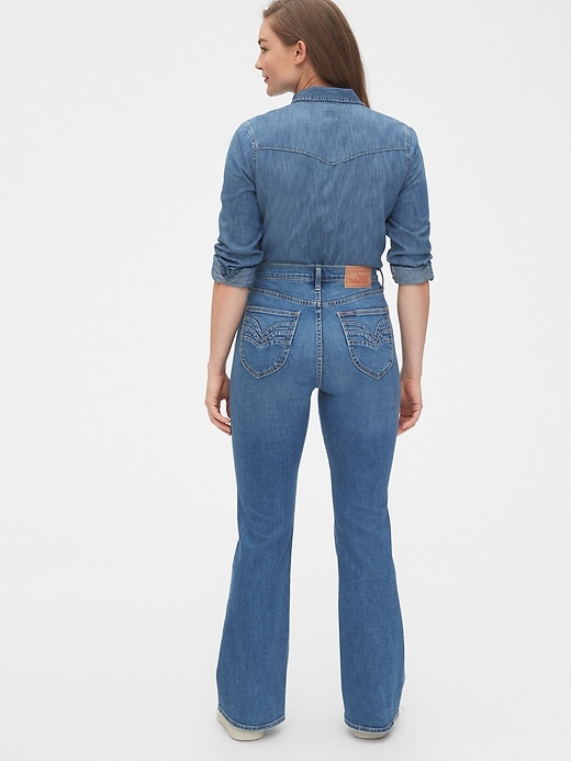 Image number 7 showing, '70s Pioneer High Rise Flare Jeans