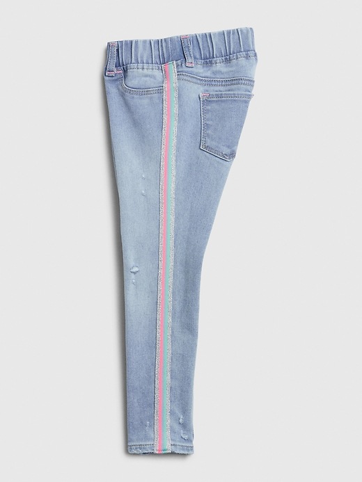Image number 3 showing, Toddler Glitter Side-Stripe Jeggings with Stretch