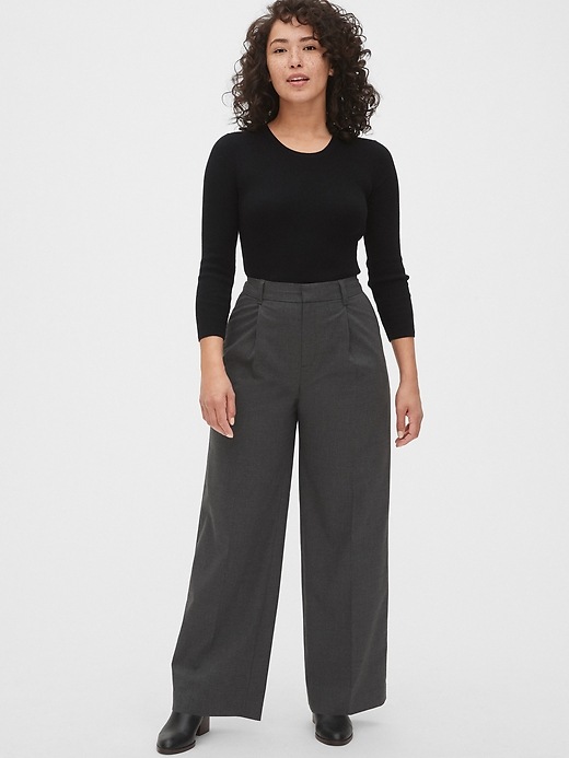 Image number 2 showing, High Rise Pleated Wide-Leg Pants
