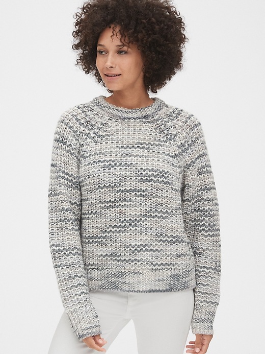 Image number 7 showing, Marled Textured Raglan Sweater