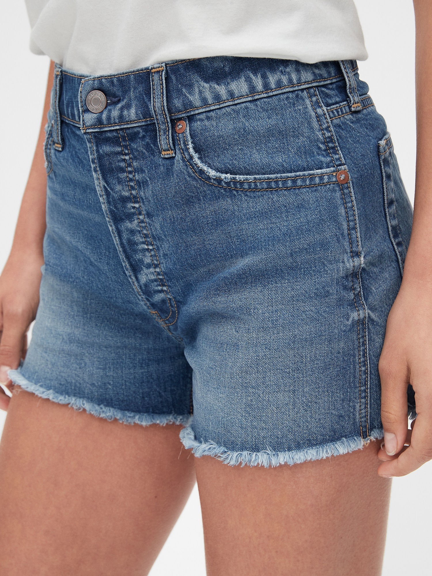 high waisted cheeky jean shorts