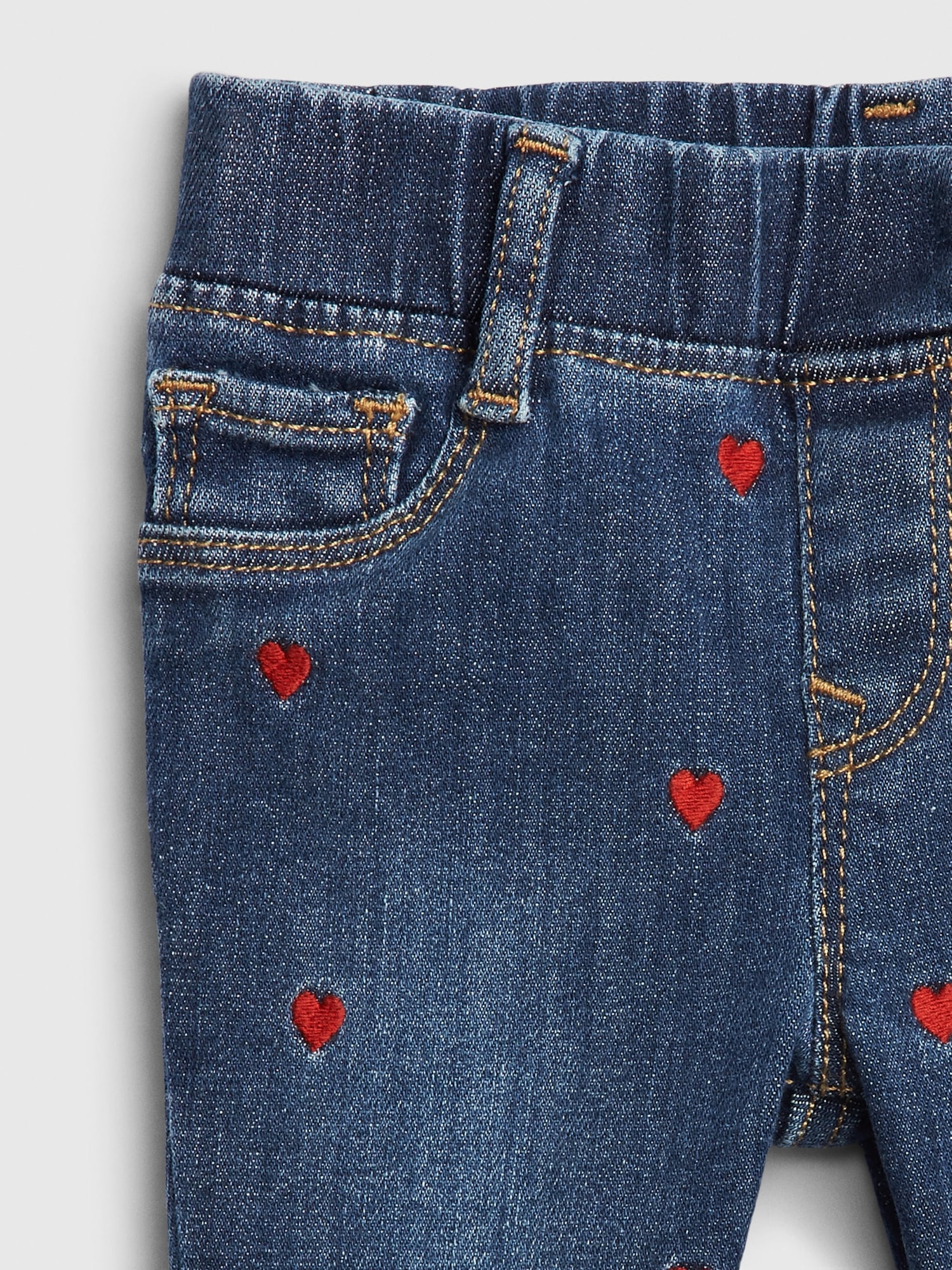 Baby Embroidered Heart Jeggings with Max Stretch