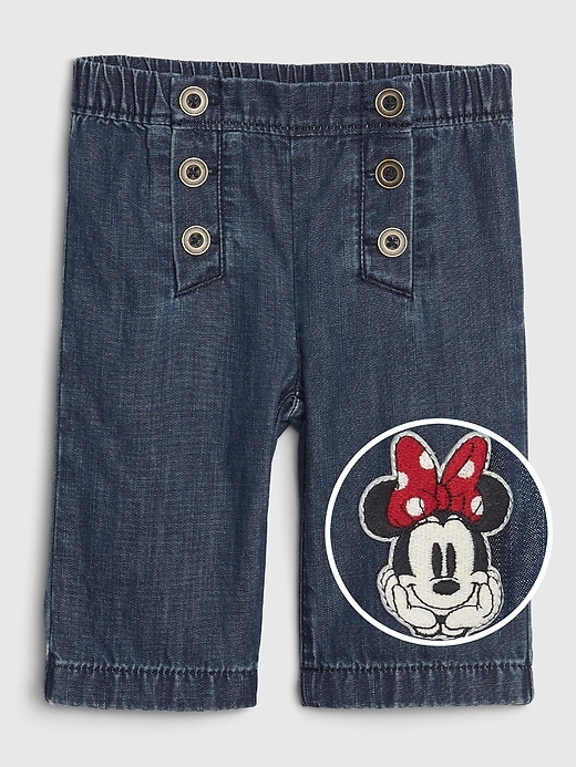 Image number 1 showing, babyGap &#124 Disney Minnie Mouse Wide-Leg Jeans