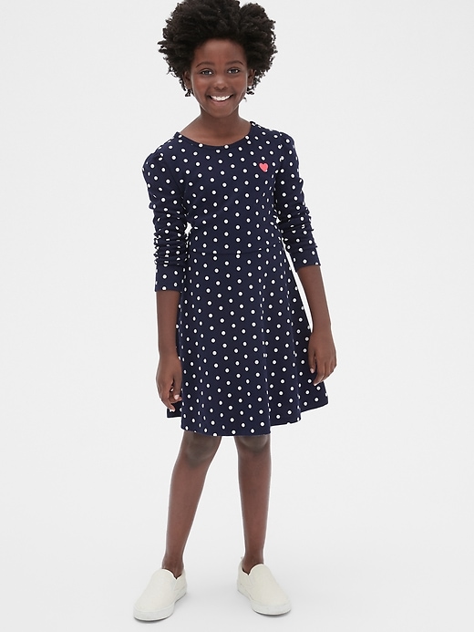 Image number 2 showing, Kids Dot Heart Fit and Flare Dress