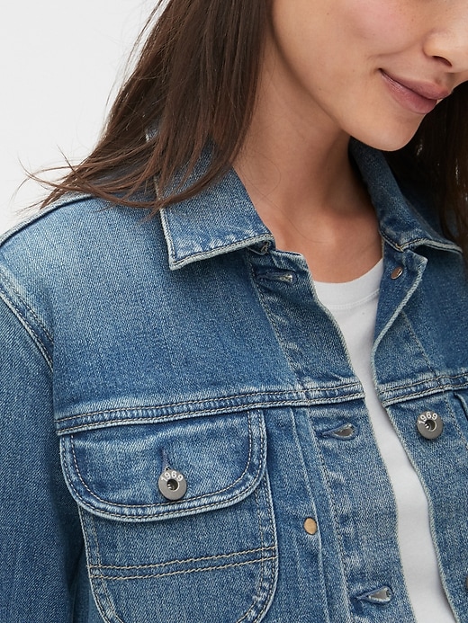 Image number 3 showing, 1969 Premium Pleated Icon Denim Jacket with Back Buckle