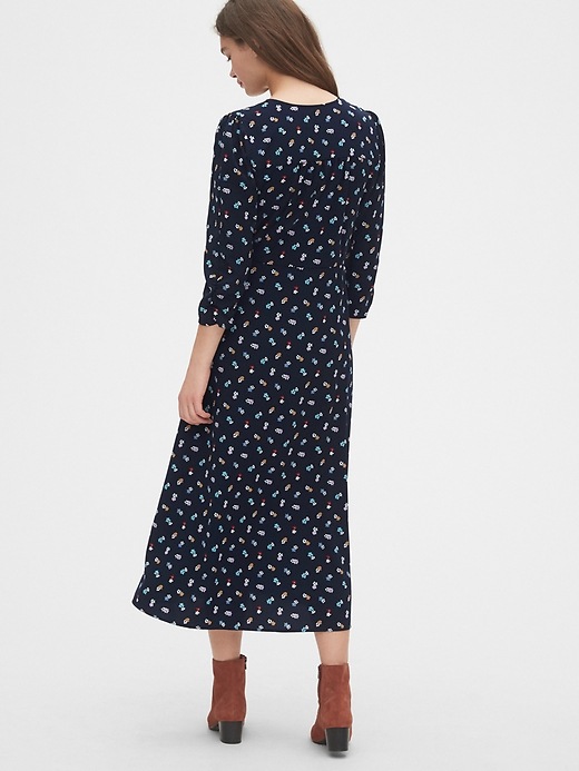 Image number 2 showing, Puff Sleeve Button-Front Midi Dress