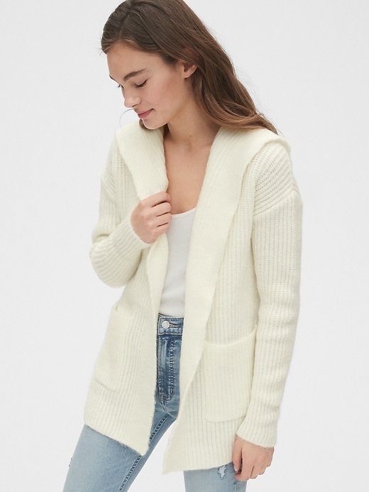 Image number 7 showing, Ribbed Longline Cardigan Sweater