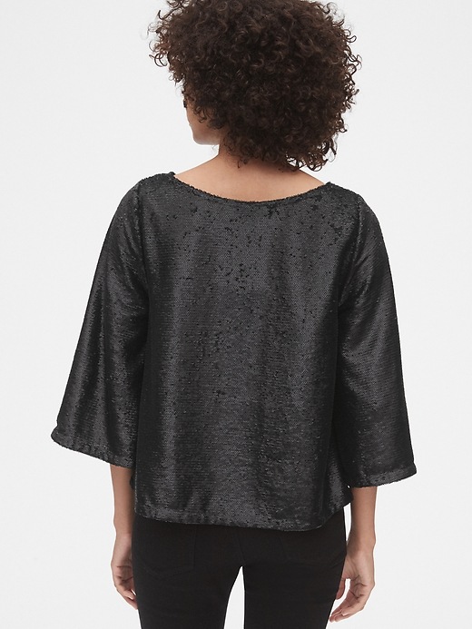 Image number 2 showing, Three-Quarter Sleeve Sequin Top