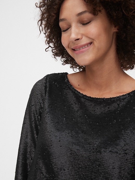 Image number 5 showing, Three-Quarter Sleeve Sequin Top