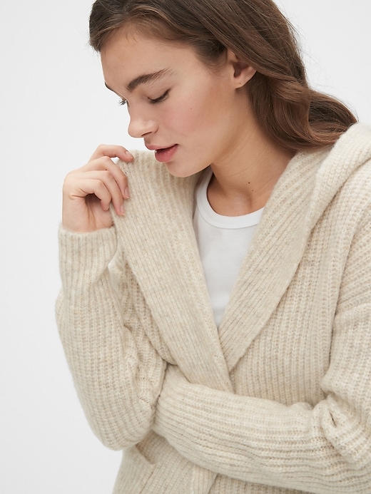 Image number 5 showing, Ribbed Longline Cardigan Sweater