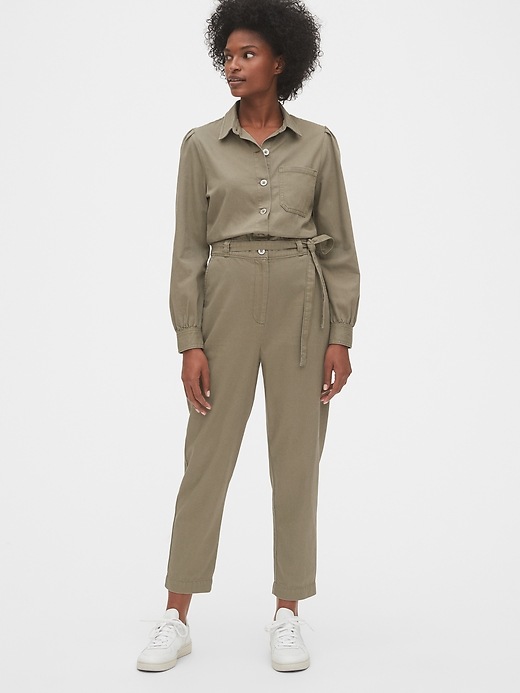 Image number 1 showing, Puff-Sleeve Utility Jumpsuit