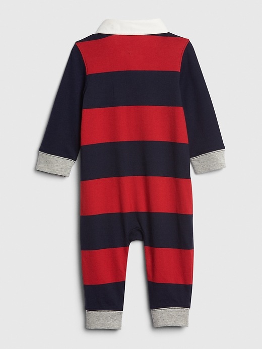View large product image 2 of 3. Baby Rugby Stripe One-Piece