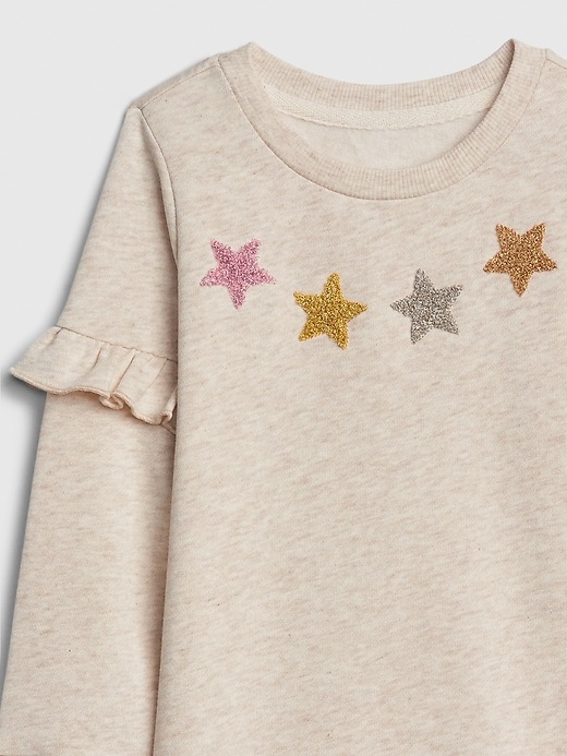 Image number 3 showing, Toddler Ruffle Star Sweatshirt Dress
