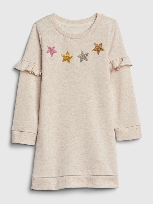 Image number 1 showing, Toddler Ruffle Star Sweatshirt Dress