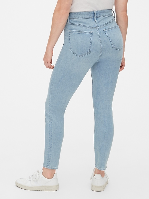 Image number 2 showing, High Rise Curvy Distressed True Skinny Ankle Jeans with Secret Smoothing Pockets