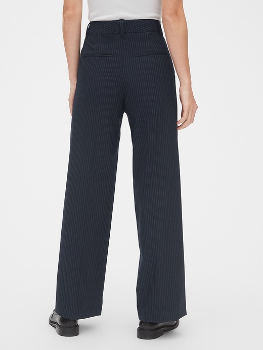 Image number 7 showing, High Rise Pleated Stripe Wide-Leg Pants