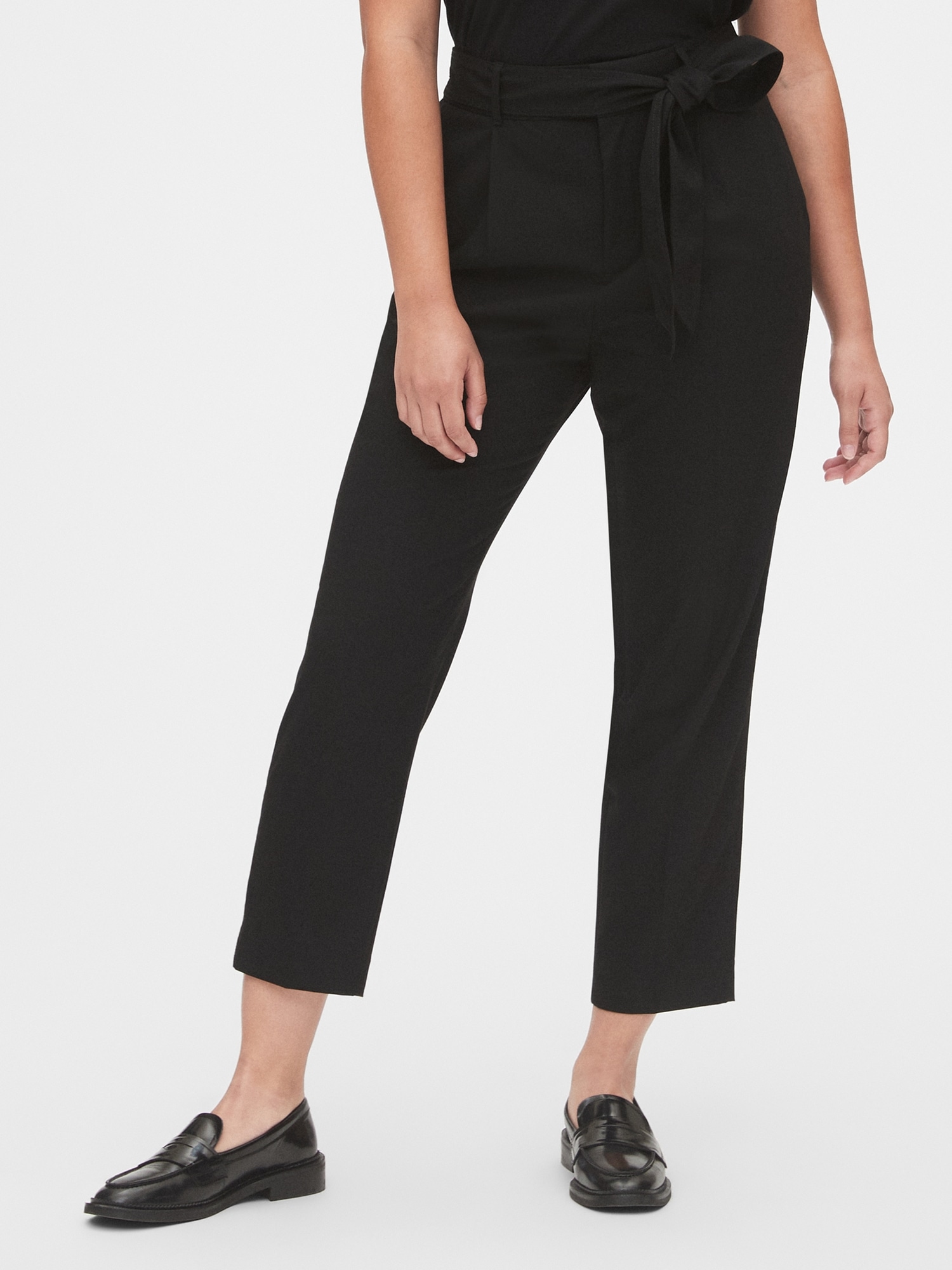 high rise tie waist pants