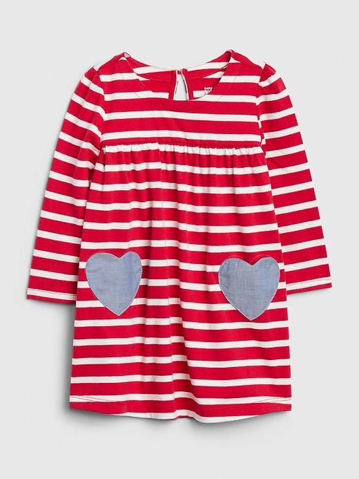 Image number 1 showing, Baby Stripe Heart Dress