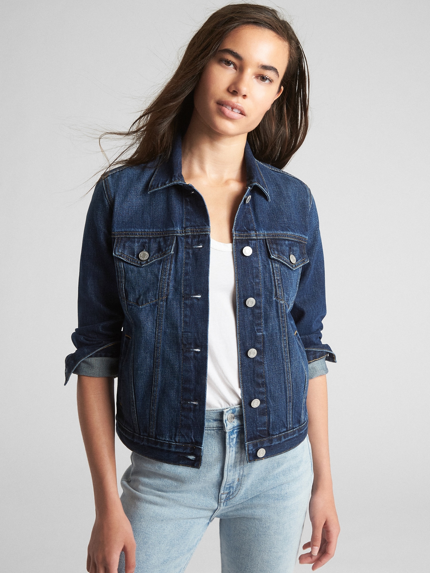 girls cropped jean jacket